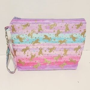 Unicorns fabric cosmetic bag